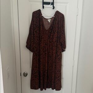 Ava & Viv Black and Brown Long Sleeve Dress